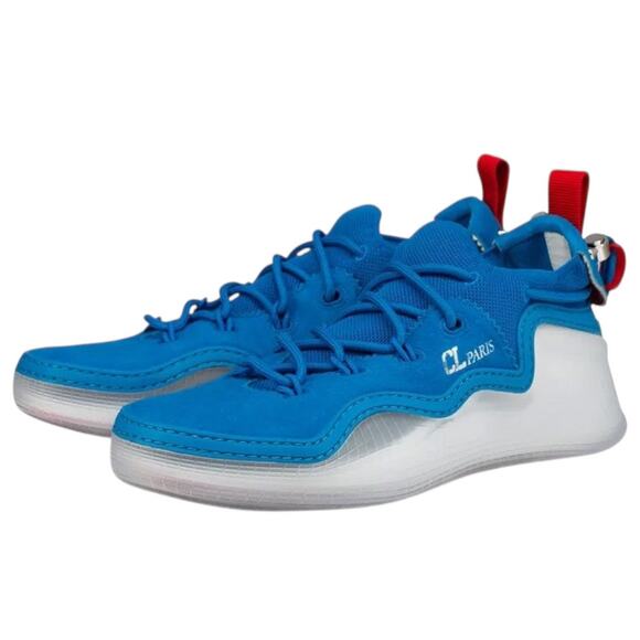 Christian Louboutin Arpoador Mesh Sneakers Blue White Men’s 42 / US 9 NEW - Picture 1 of 8